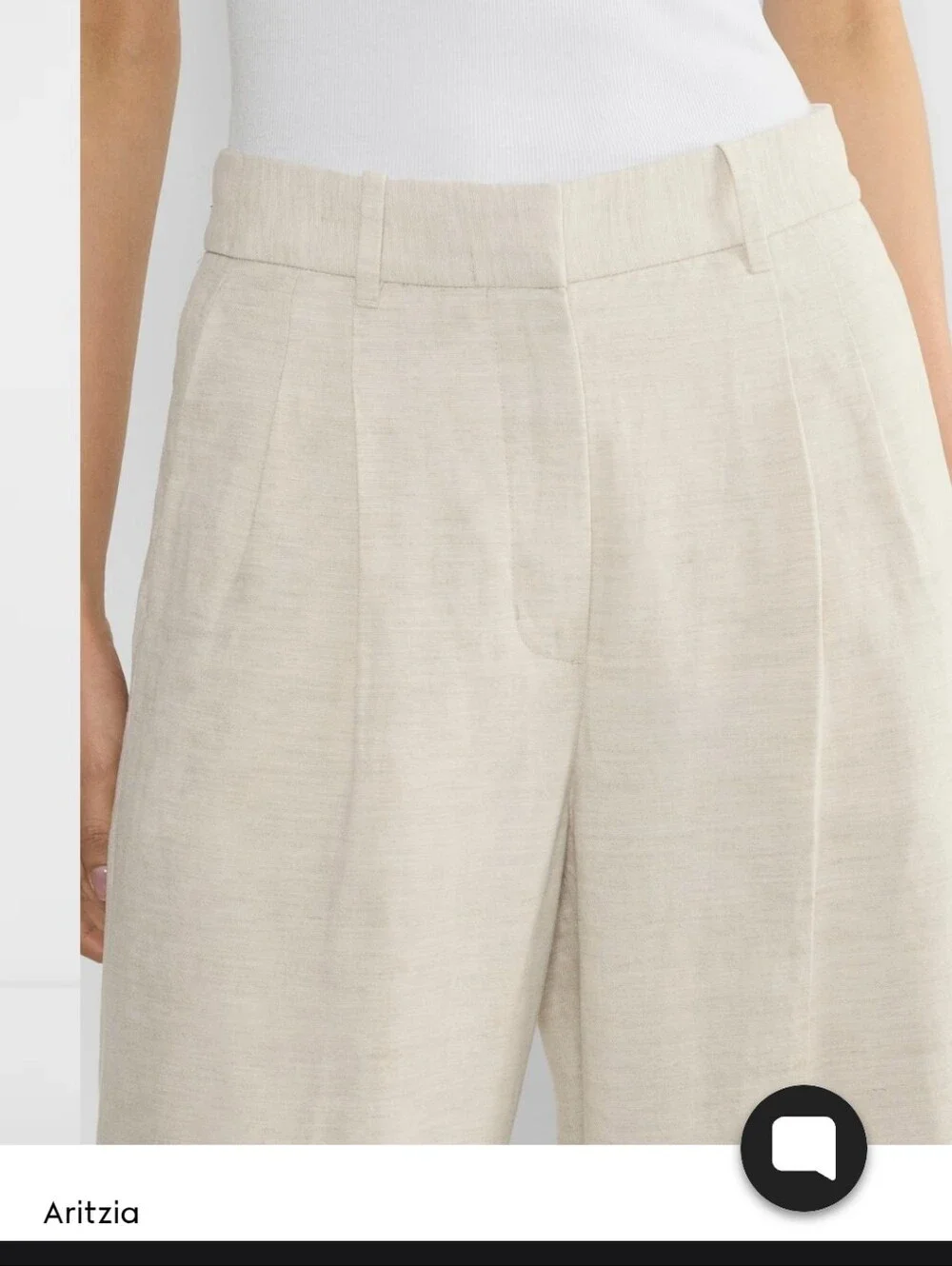 Aritzia THE EFFORTLESS PANT WIDE LEG CROPPED LINEN  BLEND PANTS